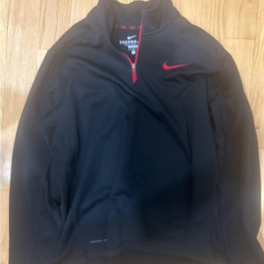 Nike Black and Red Performance Jacket with High Collar